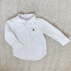 Gap White Button Down Shirt with Pointed Collar Toddler Size 18-24 Months
